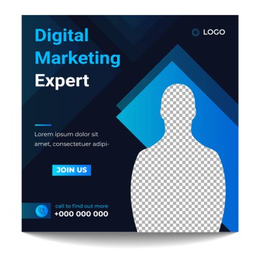 Dijital pazarlama, dijital pazarlama sosyal medya afişi. İş pazarlama posta afişi. dijital pazarlama pankartı. 