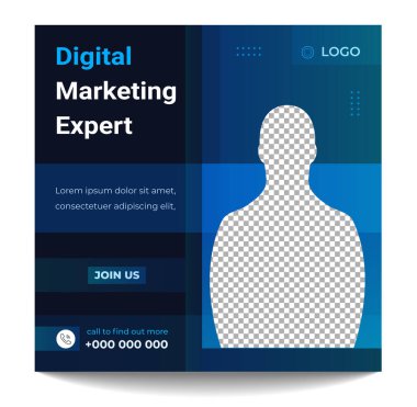 Dijital pazarlama, dijital pazarlama sosyal medya afişi. İş pazarlama posta afişi. dijital pazarlama pankartı. 