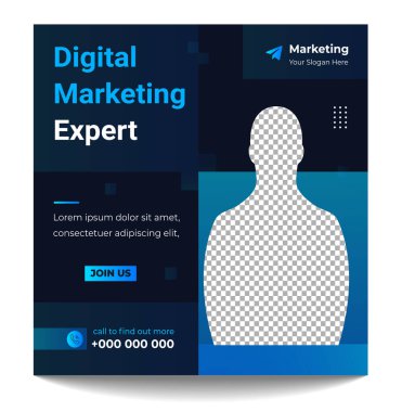 Dijital pazarlama, dijital pazarlama sosyal medya afişi. İş pazarlama posta afişi. dijital pazarlama pankartı. 