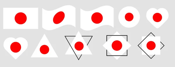Illustration Des Japanischen Flaggenvektors Flagge Japans Illustration Des Japanischen Flaggenvektors — Stockvektor