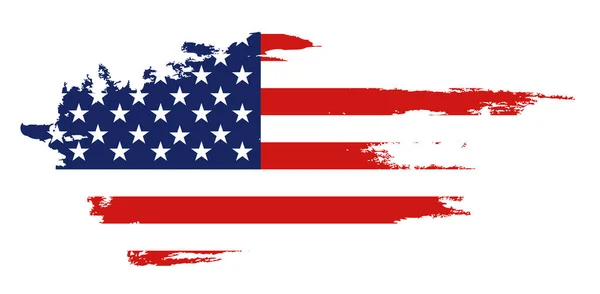 Flagge Der Vereinigten Staaten Von Amerika Pinselhintergrund Usa Flagge Pinsel — Stockvektor