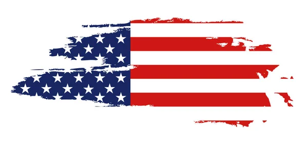 Flagge Der Vereinigten Staaten Von Amerika Pinselhintergrund Usa Flagge Pinsel — Stockvektor