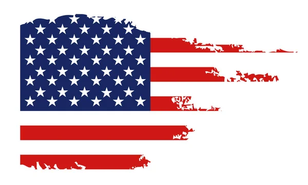 Flagge Der Vereinigten Staaten Von Amerika Pinselhintergrund Usa Flagge Pinsel — Stockvektor