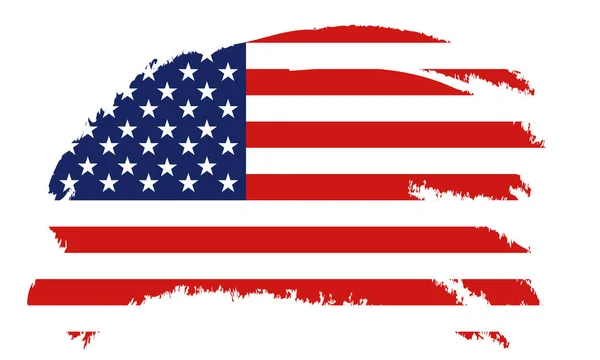 Flagge Der Vereinigten Staaten Von Amerika Pinselhintergrund Usa Flagge Pinsel — Stockvektor