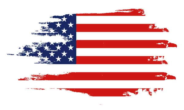 Drapeau Des États Unis Amérique Fond Brosse Usa Drapeau Brosse — Image vectorielle