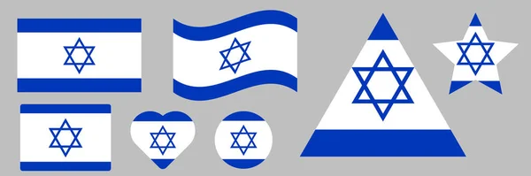 Izrael Vektorlobogója Színes Szimbólum Elszigetelt Fehér Háttérrel Izrael Lobogója — Stock Vector