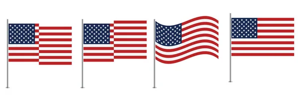 Illustration Vectorielle Drapeau Américain Panneau National Drapeau Américain Isolé Drapeau — Image vectorielle