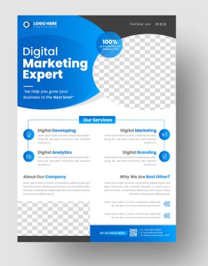 Şirket broşür tasarımı. Dijital pazarlama ajansı broşürü, iş pazarlama broşürü, yeni dijital pazarlama broşürünüzü büyütün..