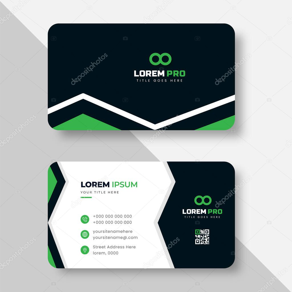 modern creative simple clean business card or visiting carddesign template with unique shapes