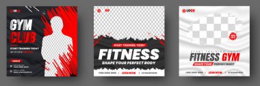 Spor salonunun sosyal medya pankart şablonu siyah ve kırmızı renk, spor, spor, spor, spor ve spor sosyal medya post pankartı, fitness spor salonu sosyal medya post poster tasarımı.
