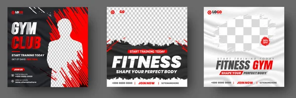 stock vector Fitness gym social media post banner template with black and red color, gym, Workout, fitness and Sports social media post banner, fitness gym social media post banner design.