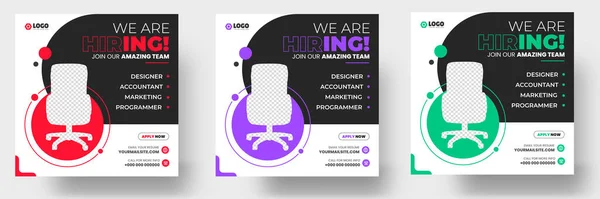 Hiring Job Vacancy Social Media Post Banner Design Template Green — Image vectorielle