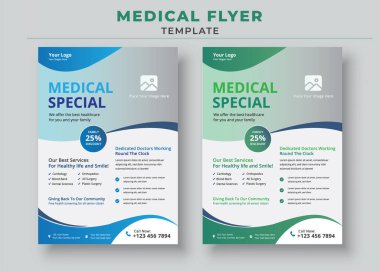 Medical Flyer Template, Healthcare Medical Flyer, Modern Medical Flyer Template Design clipart