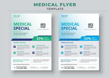 Medical Flyer Template, Healthcare Medical Flyer, Modern Medical Flyer Template Design clipart