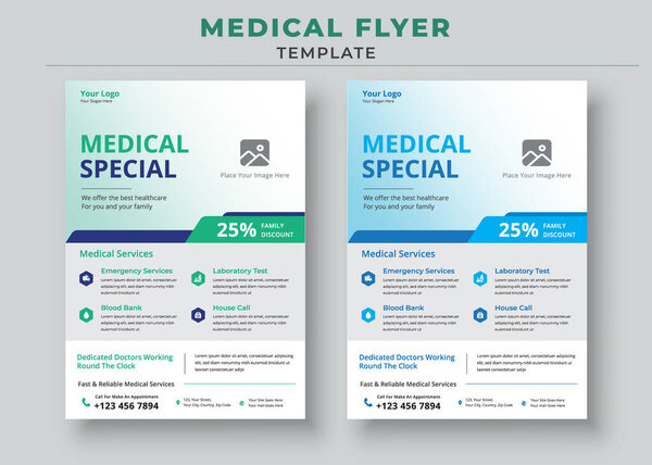 Medical Flyer Template, Healthcare Medical Flyer, Modern Medical Flyer Template Design