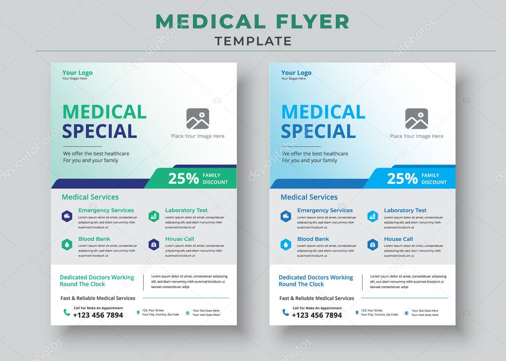 Medical Flyer Template, Healthcare Medical Flyer, Modern Medical Flyer Template Design