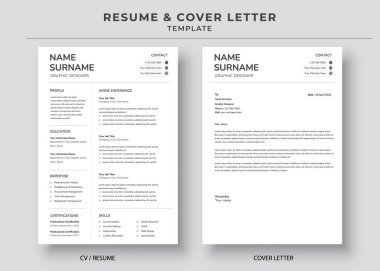 Resume and Cover Letter Template, Minimalist resume cv template