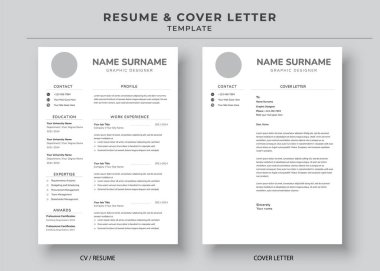 Resume and Cover Letter Template, Minimalist resume cv template