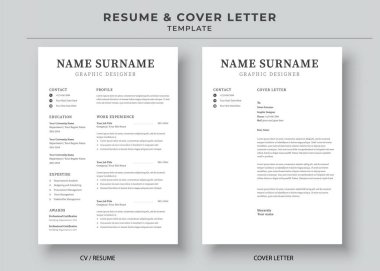 Resume and Cover Letter Template, Minimalist resume cv template