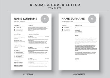 Resume and Cover Letter Template, Minimalist resume cv template, Cv professional jobs resumes