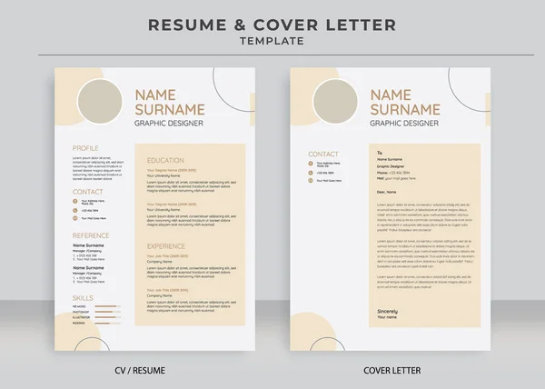 Resume Cover Letter Template Minimalist Resume Template Professional Jobs Resumes — 스톡 벡터