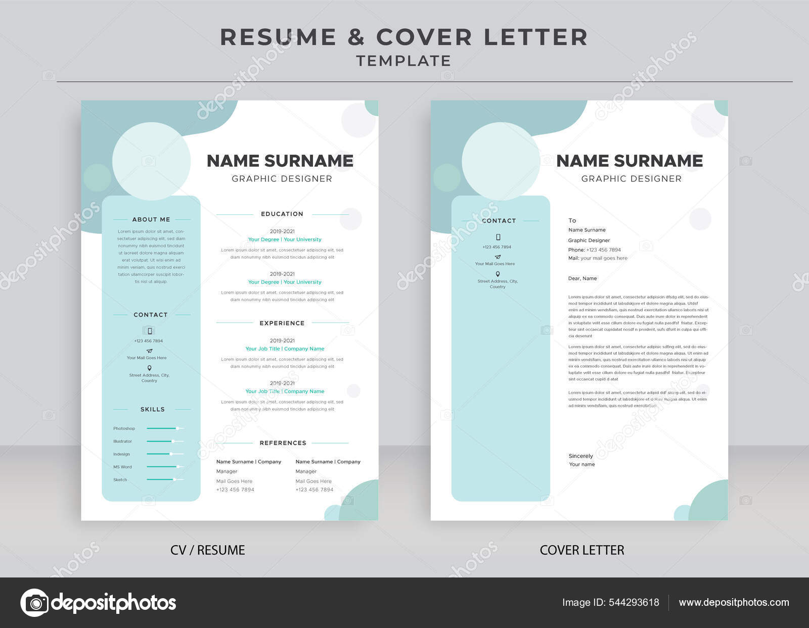 Resume Cover Letter Template Minimalist - Depositphotos 544293618 Stock Illustration Resume Cover Letter Template Minimalist 