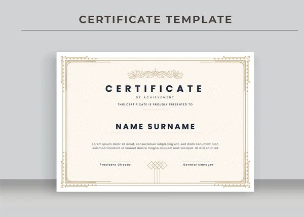 Modelo Certificado Apreciação Certificado Realização Diploma Premiação —  Vetores de Stock