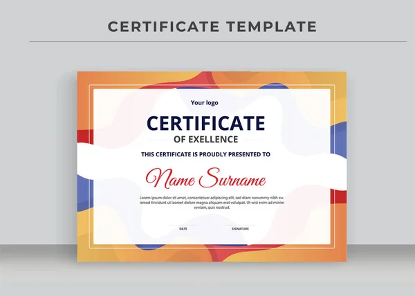 Certificate Appreciation Template Certificate Achievement Awards Diploma — Stock Vector