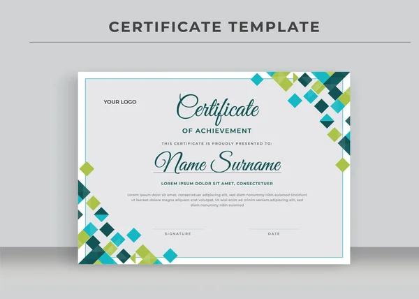 Modelo Certificado Apreciação Certificado Realização Diploma Premiação —  Vetores de Stock