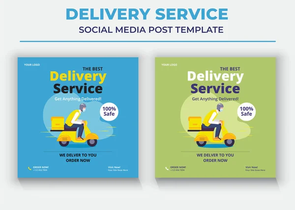 Serviço Entrega Social Media Post Flyer — Vetor de Stock