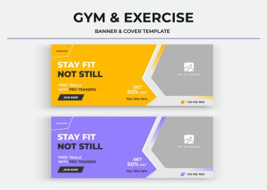 Formda kal Banner, spor salonu sosyal medya kapağı, afiş