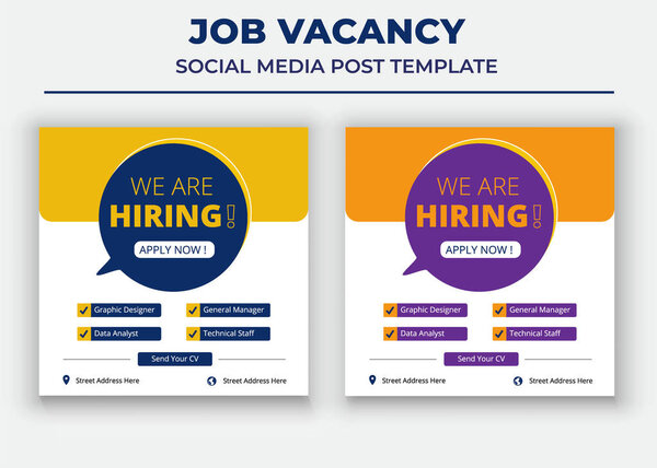 We are Hiring job Social Media Template, Job Vacancy Social Media