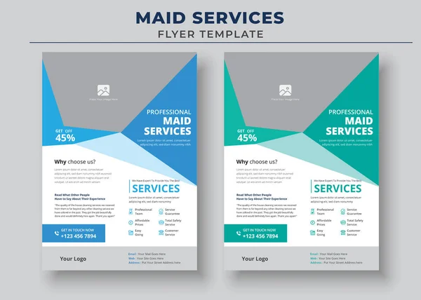 Professional Maid Service Poster Maid Service Flyer Template Housekeeping Services — стоковий вектор