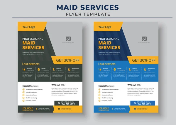 Professional Maid Service Poster Maid Service Flyer Template Housekeeping Services — стоковий вектор