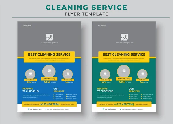 Plakat Profesjonalne Usługi Sprzątania Szablon Usługi Sprzątania Ulotki Projekt Broszury — Wektor stockowy