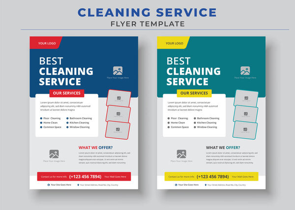 Professional Cleaning Services poster, Cleaning Services Flyer Template, Poster brochure design, Vector Editable and Print ready