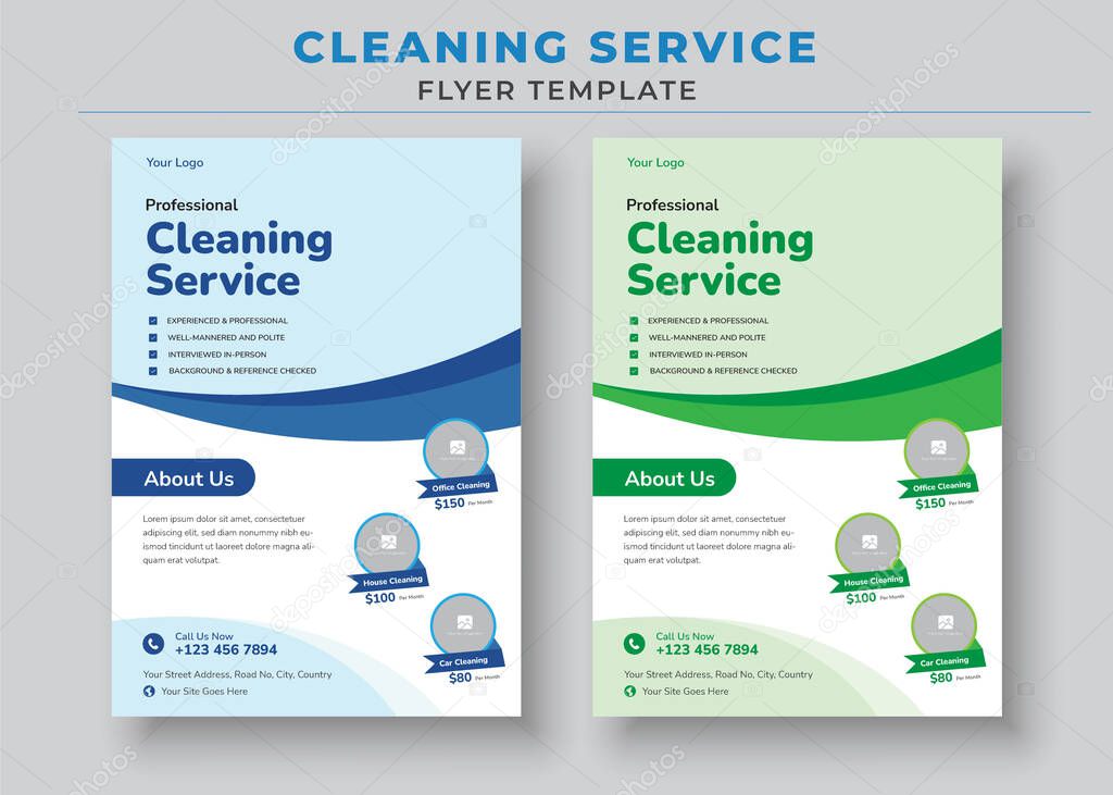 Professional Cleaning Services poster, Cleaning Services Flyer Template, Poster brochure design, Vector Editable and Print ready