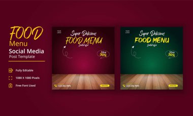 Food Menu Social Media Post Template, today Delicious Food Menu story