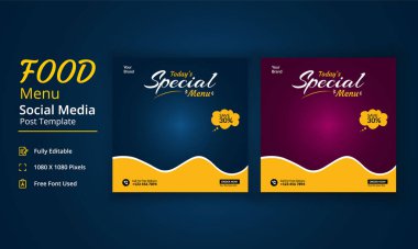 Food Menu Social Media Post Template, today Delicious Food Menu story