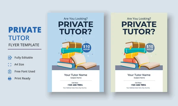 Private Tutor Flyer Template, Home Tuition Flyer, Online Tutors Flyer Template, Education Flyer