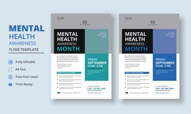 Mental Health Awareness Flyer Template, Mental Health Support Flyer Template, support group flyer and poster leaflet template