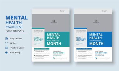 Mental Health Awareness Flyer Template, Mental Health Support Flyer Template, support group flyer and poster leaflet template