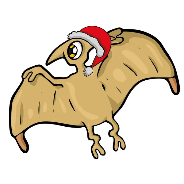 Dinosaurier mit Santas Hut — Stockvektor