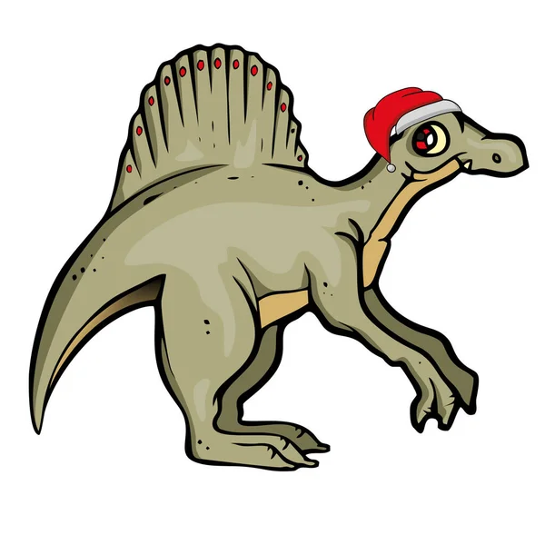 サンタ・ハットの恐竜 — ストックベクタ