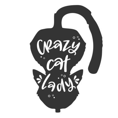 Cat Hand tipografi posteri çizmiş. Kavramsal el yazısı El harfleri kaligrafik tasarım. İlham verici vektör