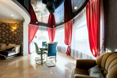 Klasik Stil, ışık mobilya, mermer, lüks yemek odasında.