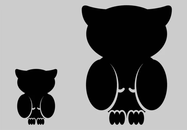 Филин Черный Силуэт Иконка Векторные Иллюстрации Дизайн Логотип Этикетка Плакат — стоковый вектор