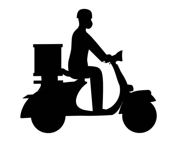 Μοτοσικλέτα Και Παράδοση Άνθρωπος Λογότυπο Εικονίδιο Και Πρότυπο Διάνυσμα Συμβόλων — Διανυσματικό Αρχείο