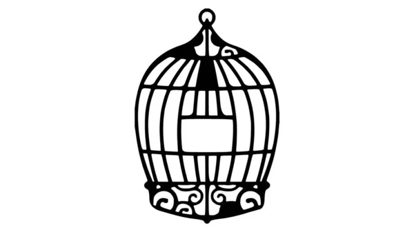 Vogelkäfig Symbol Einfache Flache Vektordarstellung Leere Käfige Oder Fallen Für — Stockvektor