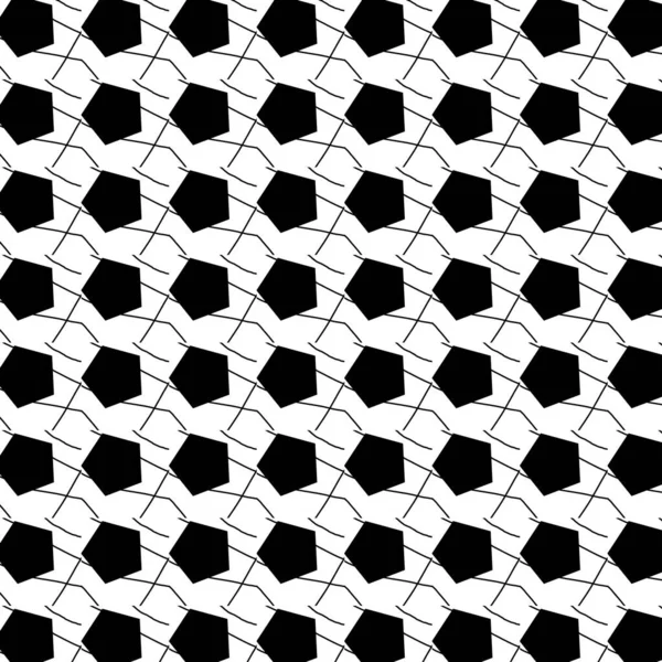 Abstraktes Nahtloses Muster Nahtloses Muster Mit Polygonen Schwarz Weißes Muster — Stockfoto